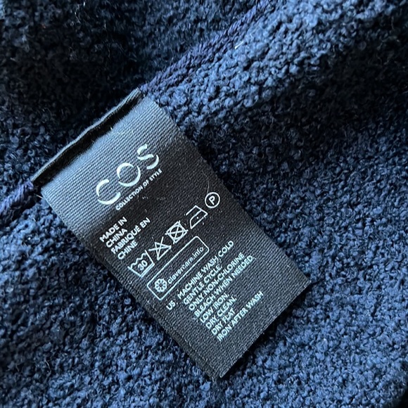 New COS Wool Knit Crewneck Long Sleeve Flared Midi Dress Size Small - Picture 7 of 9